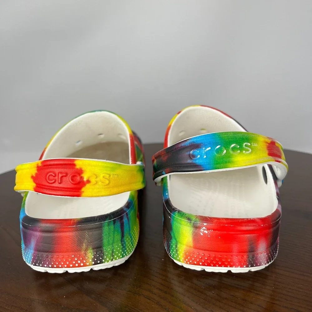 Crocs Baya‎ Clog Shoes Men's 9 Multicolor Tie Dye Slip On Sandal 206883 / W11